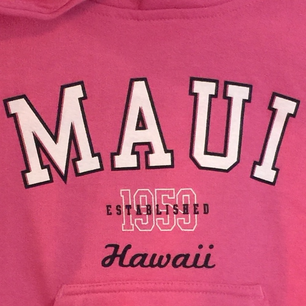 MAUI HAWAII EST. 1959 YOUTH HOODIE , NWT, Pink